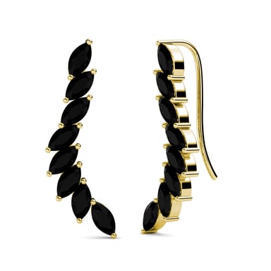 Pendientes Clematis - Oro y Negro