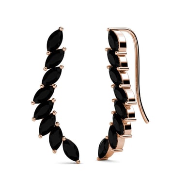 Pendientes Clematis - Oro rosa y negro