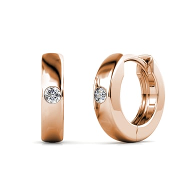 Anillos Pendientes - Oro Rosa y Cristal
