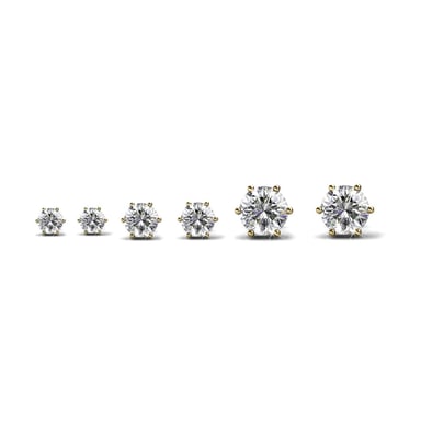 Pendientes Solitarios S, M, L - Oro y Cristal