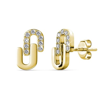 Pendientes Union - Oro y Cristal