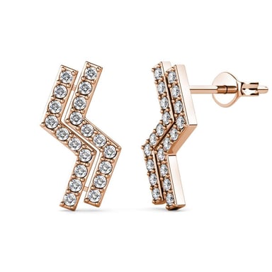 Pendientes Brontide - Oro rosa y cristal