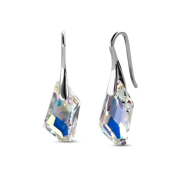 Pendientes Caballero de Plata - Plata y Blanco Brillante