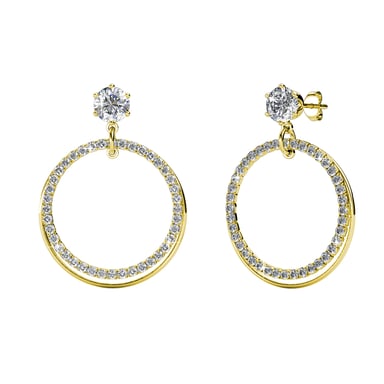 Pendientes Ariel - Oro y Cristal
