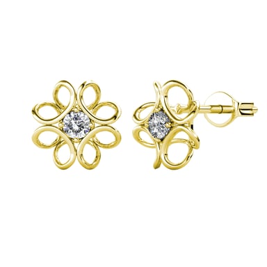 Pendientes de narciso - Oro y cristal