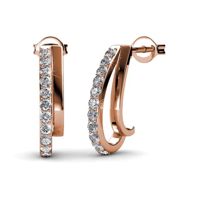 Pendientes Joyce - Oro rosa y cristal