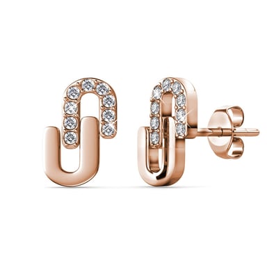 Pendientes Union - Oro rosa y cristal