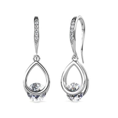 Pendientes de gancho Tristin - Plata y cristal