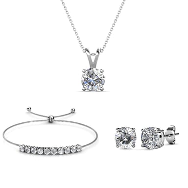 Conjuntos Crystal Mia - Plata y Cristal