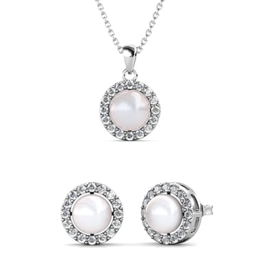 Conjuntos de perlas circulares: plata y cristal