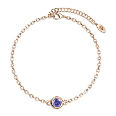 Pulseras con piedras de nacimiento: oro rosa y morado