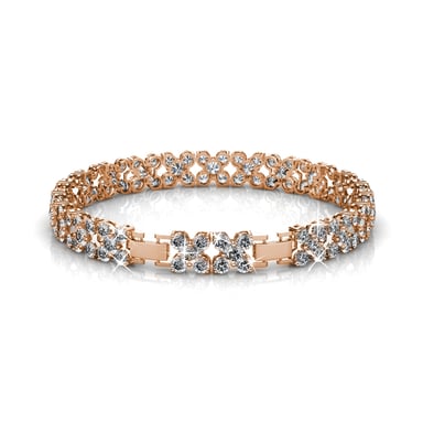 Pulseras de flores - Oro rosa y cristal