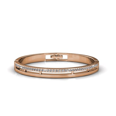 Pulseras elegantes de oro rosa y cristal