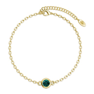 Pulseras con piedras de nacimiento: oro y verde