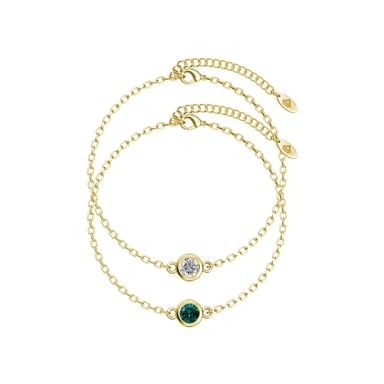Pulseras con piedras de nacimiento: oro, cristal y verde