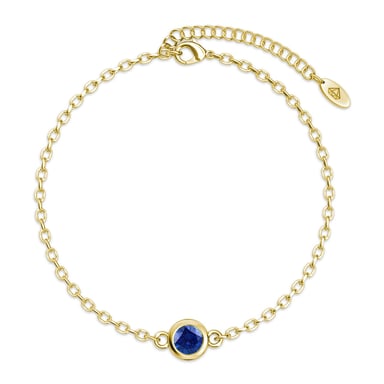Pulseras con piedras de nacimiento: oro y azul