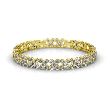 Pulseras de flores - Oro y cristal