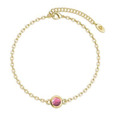 Pulseras con piedras de nacimiento: oro y rosa