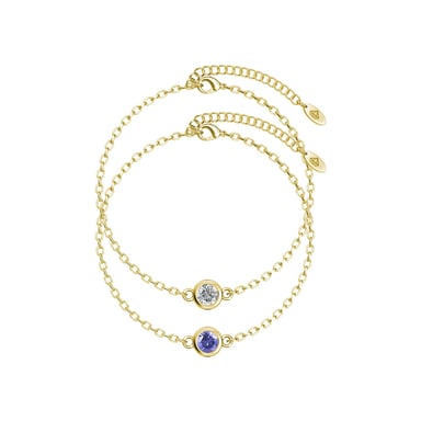 Pulseras con piedras de nacimiento: oro, cristal y morado
