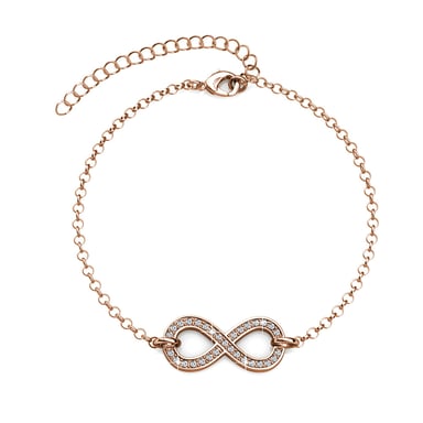 Pulseras Infinity Eight - Oro rosa y cristal