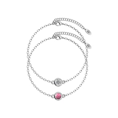Pulseras con piedras de nacimiento: plata, cristal y rosa