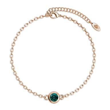 Pulseras con piedras de nacimiento: oro rosa y verde oscuro