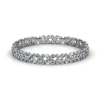 Pulseras de flores - Plata y Cristal