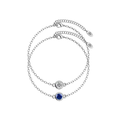 Pulseras con piedras de nacimiento: plata, cristal y azul