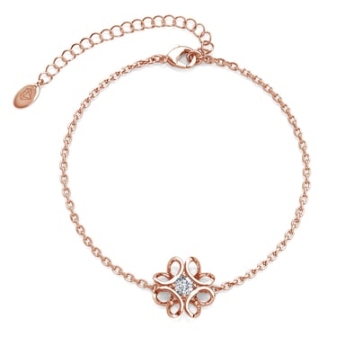 Pulseras de narcisos en oro rosa y cristal