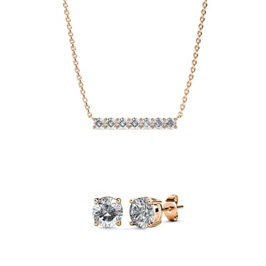 Conjuntos de piedras natales Mary Myriad: oro rosa y cristal