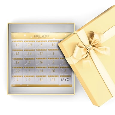 Calendario de adviento 12 joyas, 11 perlas y 1 sorpresa - Oro y Cristal