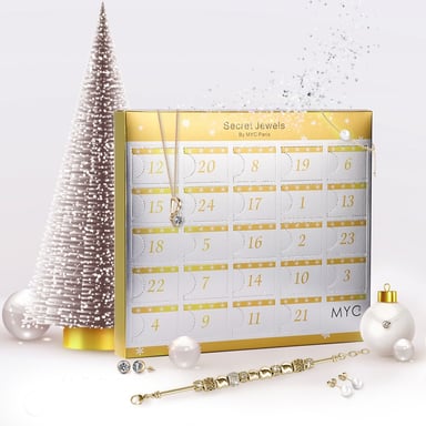 Calendario de adviento 13 joyas y 11 perlas - Oro y Cristal