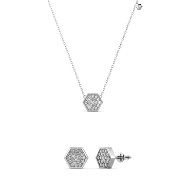 Conjuntos hexagonales: plata y cristal