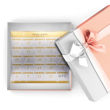 Calendario de adviento 12 joyas, 11 perlas y 1 sorpresa - Plata, Oro rosa, Oro y Cristal