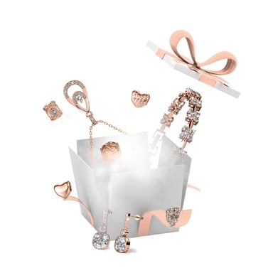 13 joyas y 11 cuentas sorpresa para un calendario de adviento casero: oro rosa y cristal