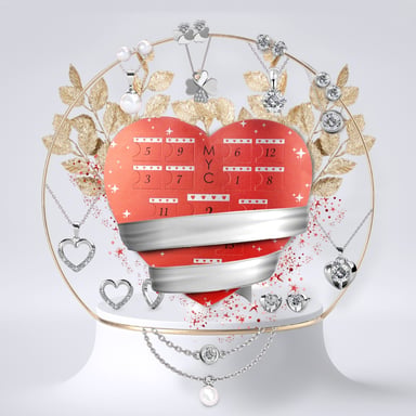 Caja Corazón - 14 Joyas - Plata y Cristal
