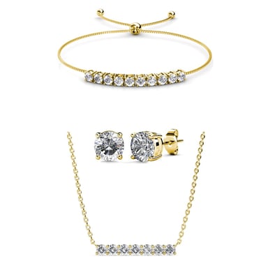 Conjuntos Mary Crystal Mia - Oro y Cristal