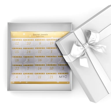 Calendario de adviento 12 joyas, 11 perlas y 1 sorpresa - Plata y Cristal