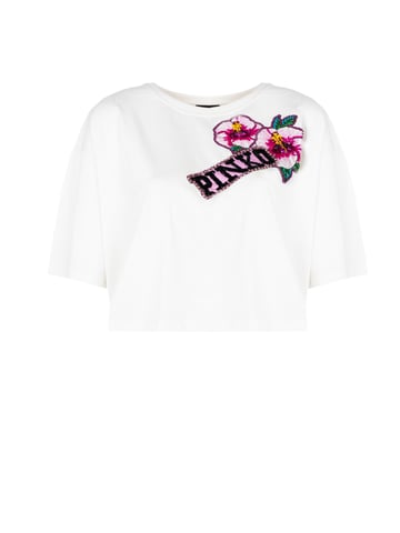 Pinko T-Shirt Titolato de mujer Blanco