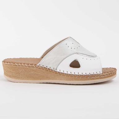 Purapiel Sandalia De Cuña Leida3 Blanco