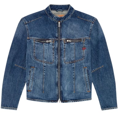 Chaqueta vaquera azul con logo en la espalda de Diesel