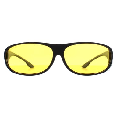 Montana Rectangle Unisex Matte Black Yellow Polarized FO2 Fit Over Glasses Gafas de sol para conducir de noche