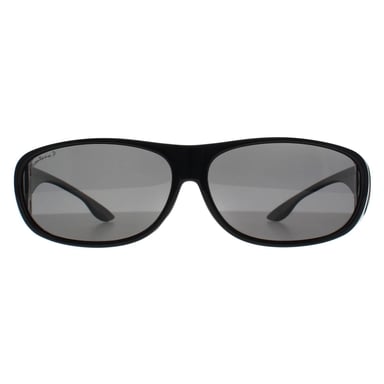Montana Rectángulo Unisex Negro Brillante Ahumado Polarizado FO2 Gafas de sol sobre cristales