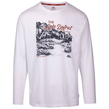 Trespass Mens Chira Printed Long-Sleeved T-Shirt (White)