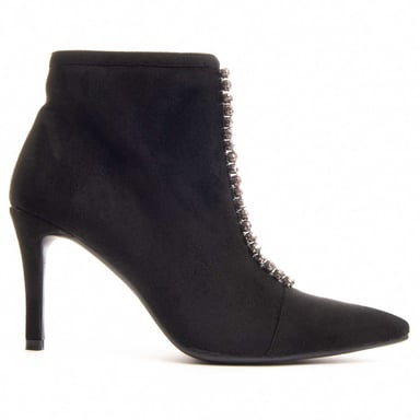 Bota de Tobillo con Tacón Montevita Pedrería Negra
