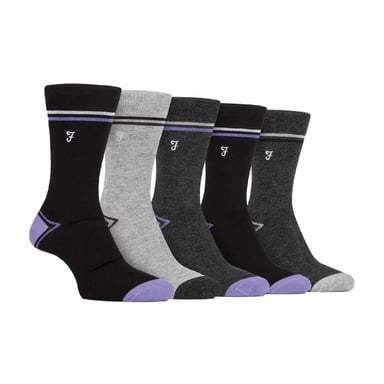 Lote de 5 calcetines de bambú con rayas brillantes para hombre