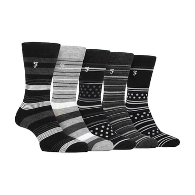 Lote de 5 calcetines de bambú con rayas brillantes para hombre