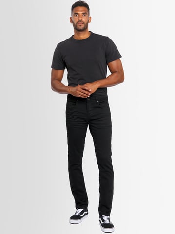 A. Salvarini Vaqueros de Hombre Slim Fit Elástico 5 Bolsillos – Negro