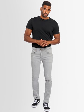 A. Salvarini Vaqueros de Hombre Slim Fit Elástico 5 Bolsillos – Gris Claro