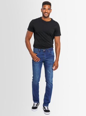 A. Salvarini Vaqueros de Hombre Slim Fit Elástico 5 Bolsillos – Azul Estilo Usado